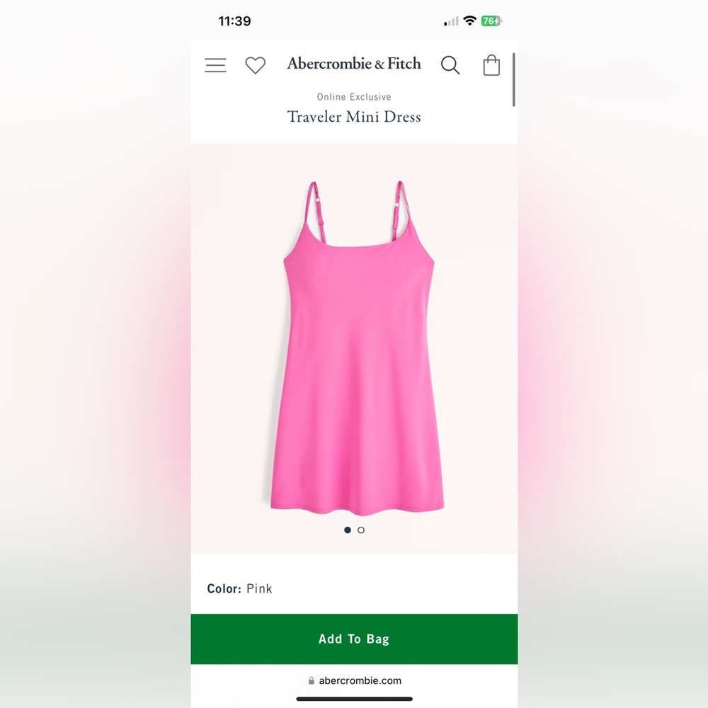 Abercrombie Hot Pink Traveler Mini Dress